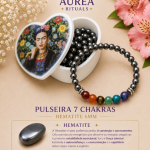 Pulseira Hematite 7 Chakras – 6 mm