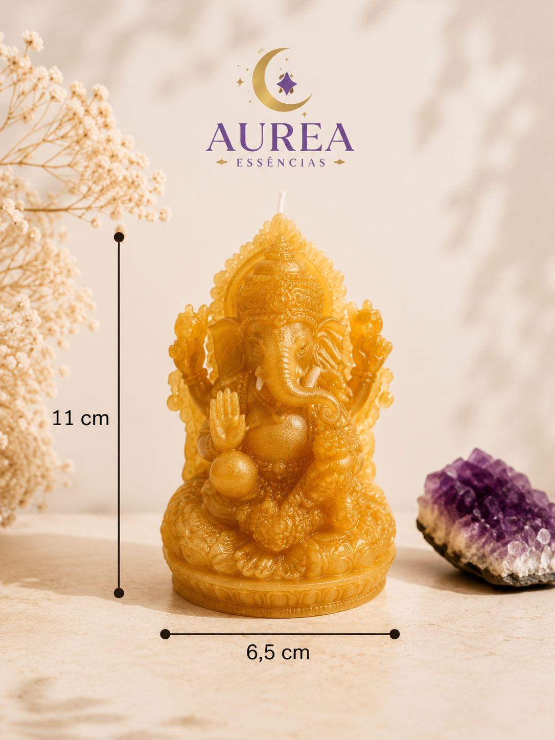 Ganesha Dourada em Resina – Peça Única e Exclusiva