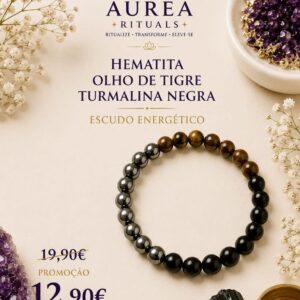 Pulseira Hematita, Olho de Tigre & Turmalina Negra | Escudo Energético