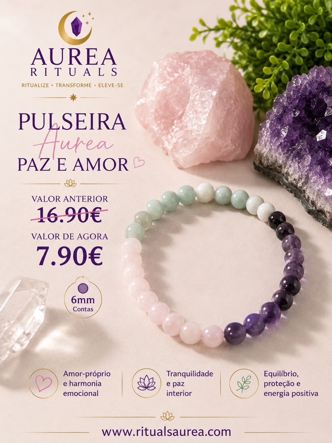 Pulseira AUREA Paz e Amor