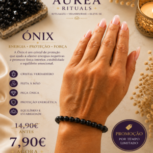 Pulseira de Ónix Negra – Cristal Natural 6 mm