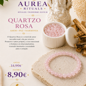 Pulseira de Quartzo Rosa – Cristal Natural 6 mm