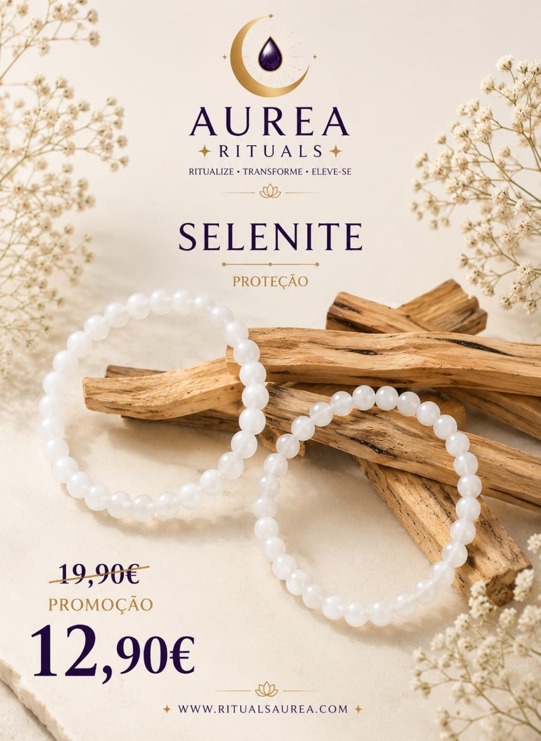 Pulseira AUREA RITUALS  Selenite | Purificação