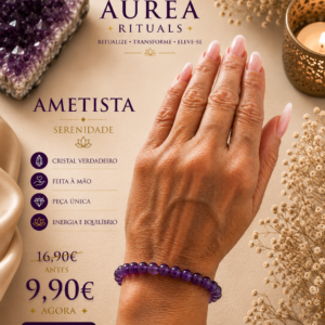 Pulseira de Ametista  Cristal Natural