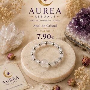 Anel de Cristal Natural Quartzo Transparente